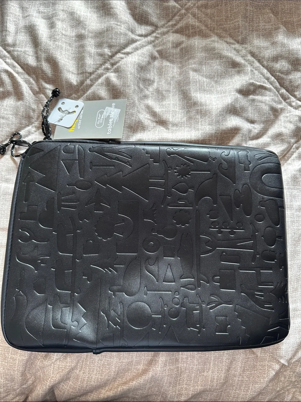 heyday Black Embossed Laptop Sleeve